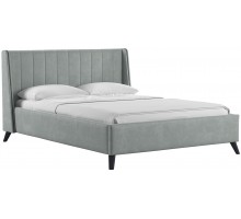 Мягкая кровать Мелисса 140 Тори 61 велюр (серебристый серый)