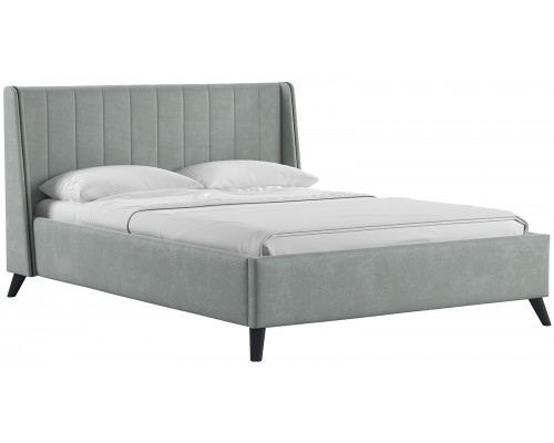 Мягкая кровать Мелисса 140 Тори 61 велюр (серебристый серый)