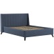 Мягкая кровать Мелисса 140 Тори 83 велюр (серо-синий)
