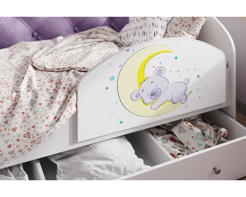 Кровать детская с ящиком Звездочка Бежевый велюр